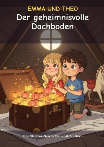 Couverture de Emma und Theo - Der geheimnisvolle Dachboden: Ein Comic für Kinder ab 5 Jahren: eine verschlossene Truhe, ein verschwundener Schlüssel und vierundzwanzig Laternen - Band 1
