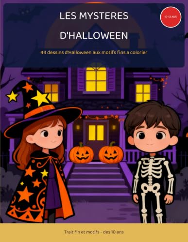 Couverture de Les Mystères d'Halloween: Coloriages Halloween détaillés pour ados, 10 à 12 ans