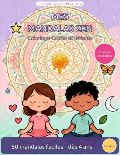 Couverture de Mes Mandalas Zen: Coloriage Anti-Stress pour Enfants dès 4 ans